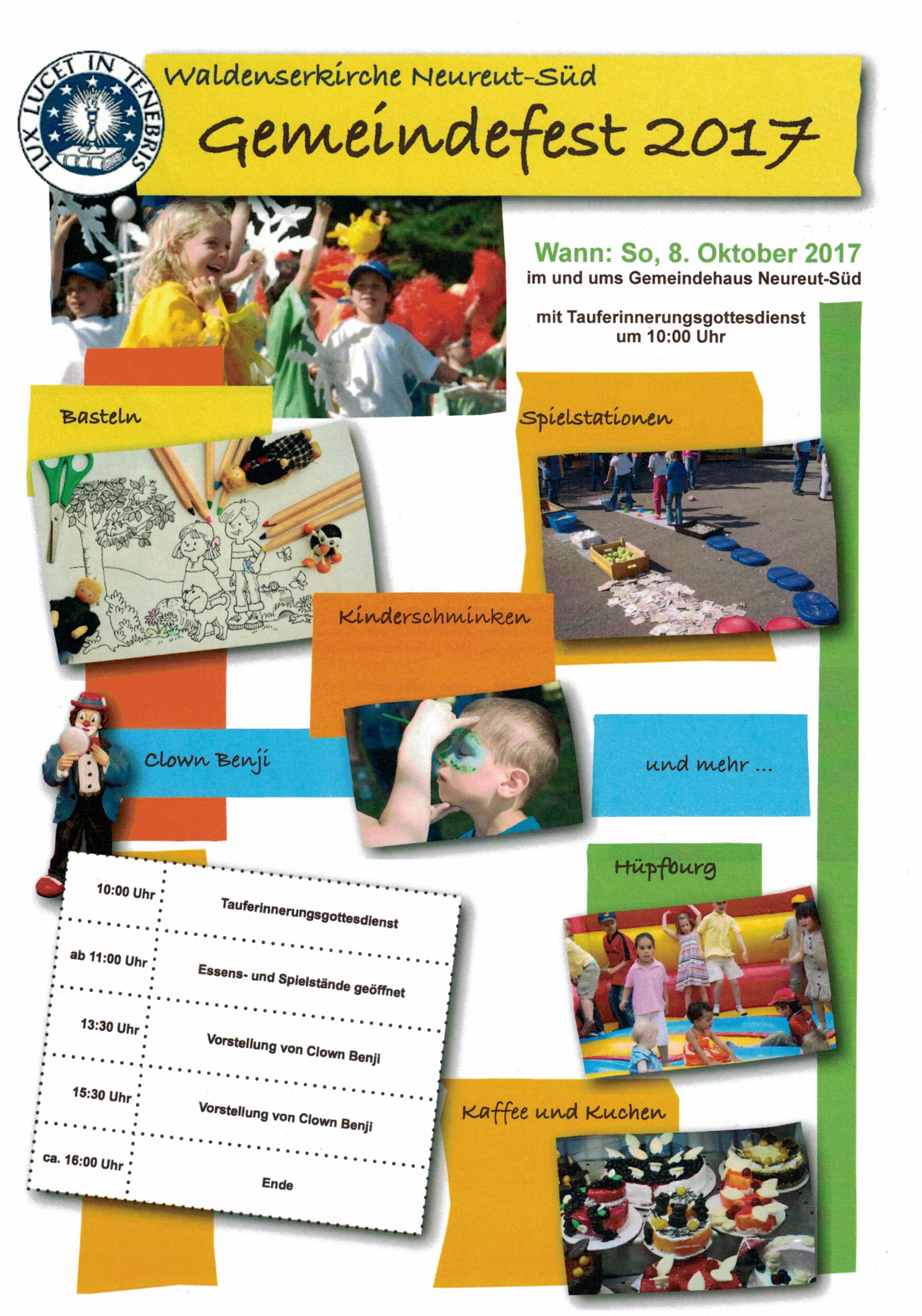 Kommenden Sonntag feiern wir unser Gemeindefest!