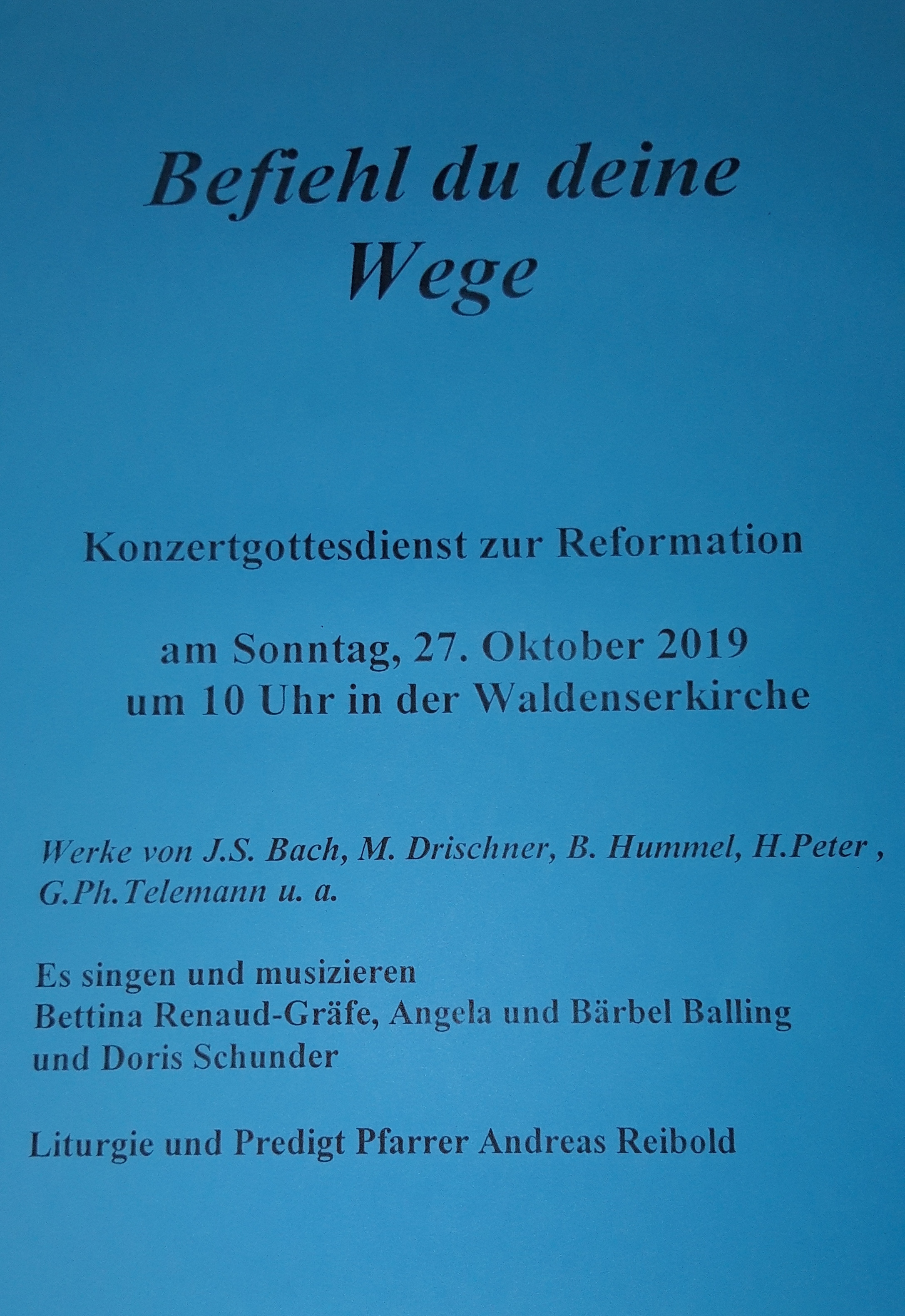 Konzertgottesdienst zur Reformation